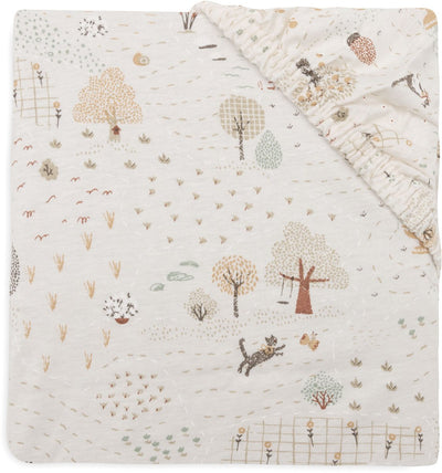 Jollein hoeslaken ledikant - 60x120cm - jersey - tiny park
