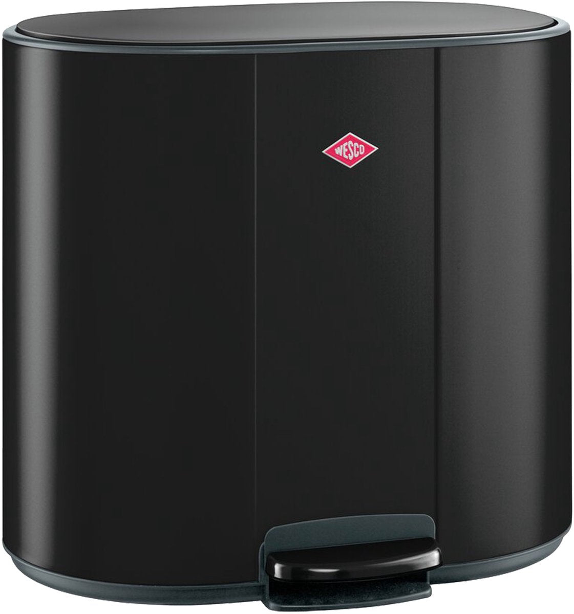 Wesco multicollector 2 prullenbak afvalscheiding (2x25 liter) | 50 liter | metaal - matzwart | duo pedaalemmer met soft close en geurfilter