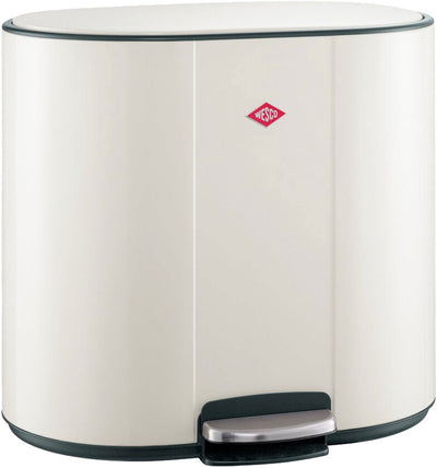 Wesco multicollector 2 prullenbak afvalscheiding (2x25 liter) | 50 liter | metaal - mat zand | duo pedaalemmer met soft close en geurfilter