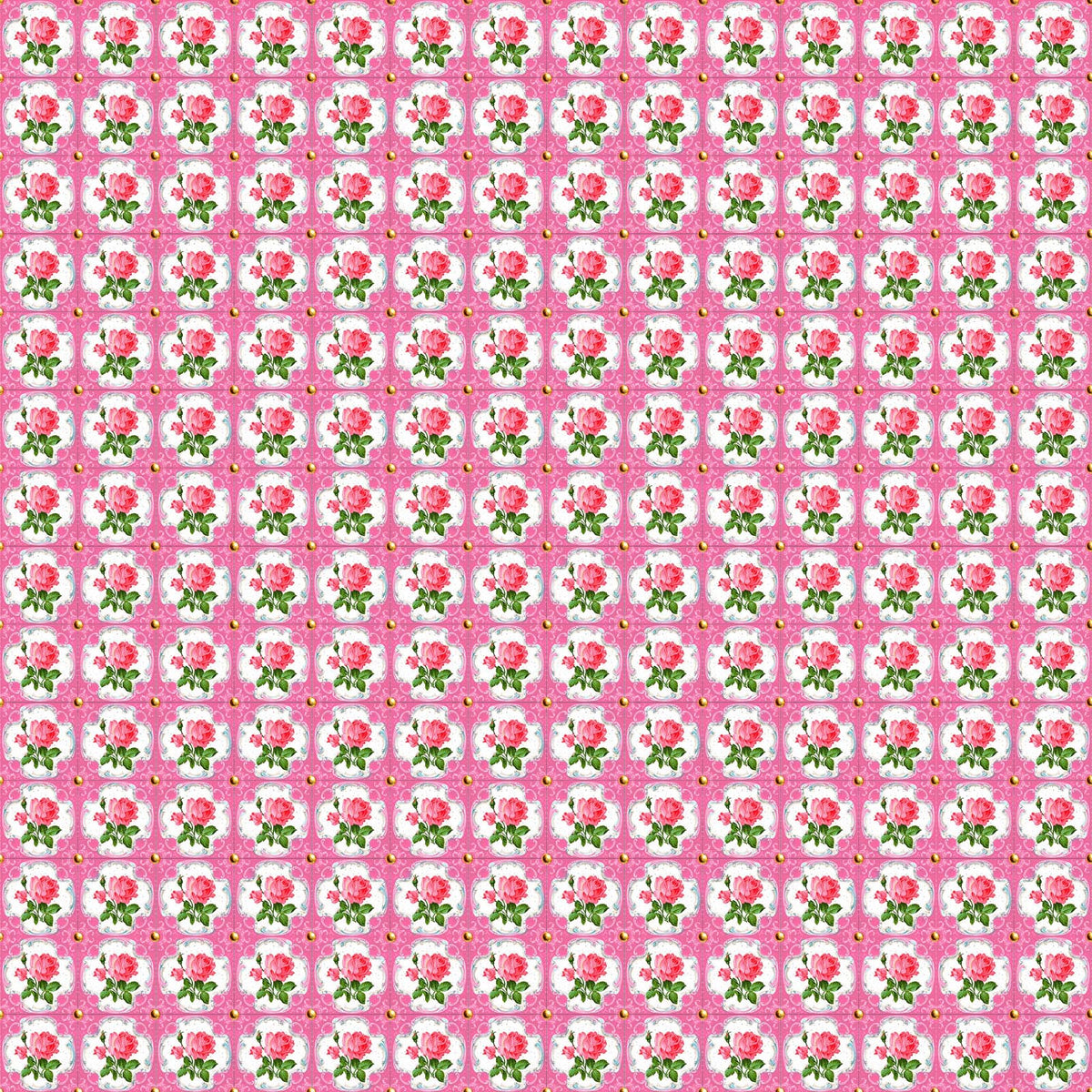 Vaessen creative • coco-ton katoen stof 45x50cm so cute roze bloemen motief