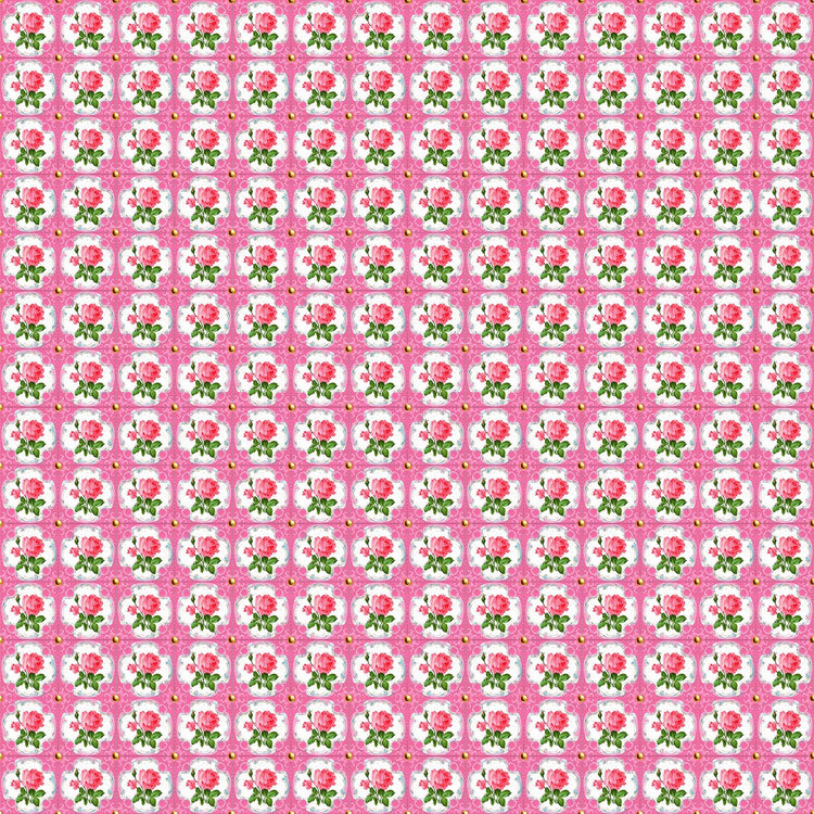 Vaessen creative • coco-ton katoen stof 45x50cm so cute roze bloemen motief