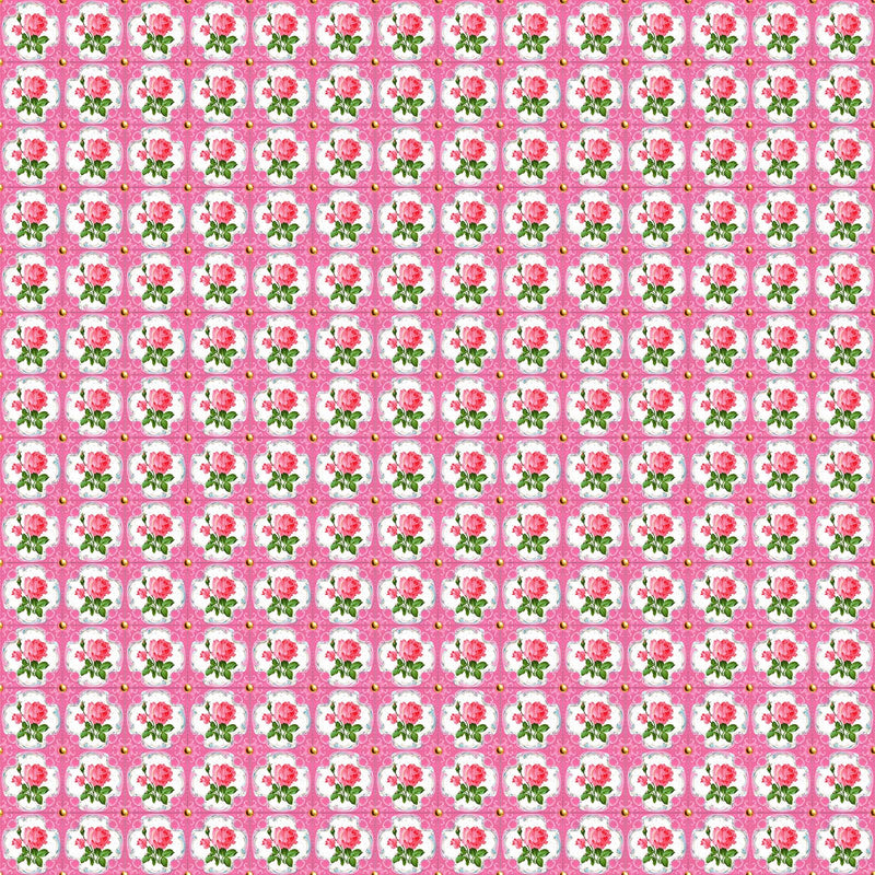 Vaessen creative • coco-ton katoen stof 45x50cm so cute roze bloemen motief