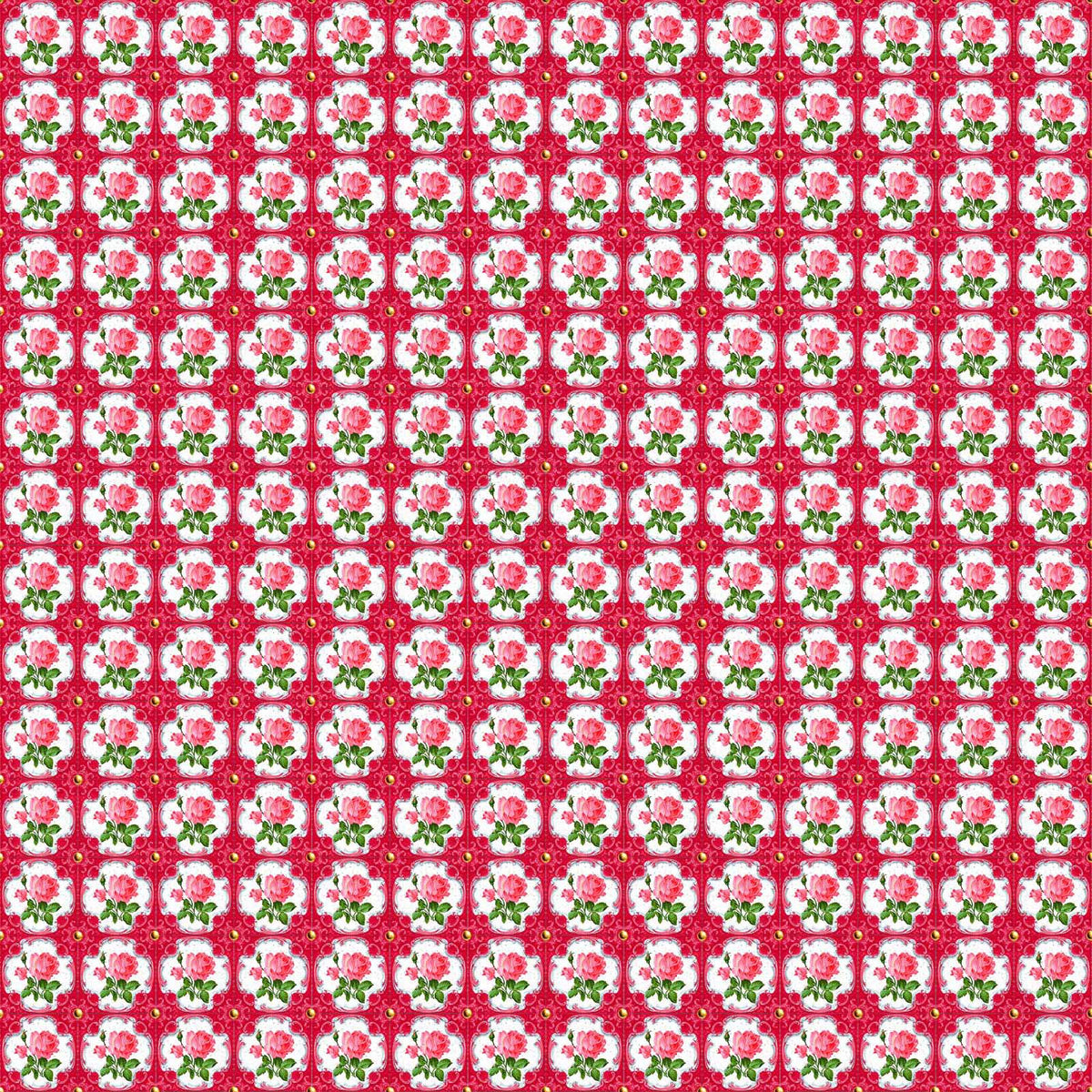 Vaessen creative • coco-ton katoen stof 45x50cm so cute roze bloemen motief