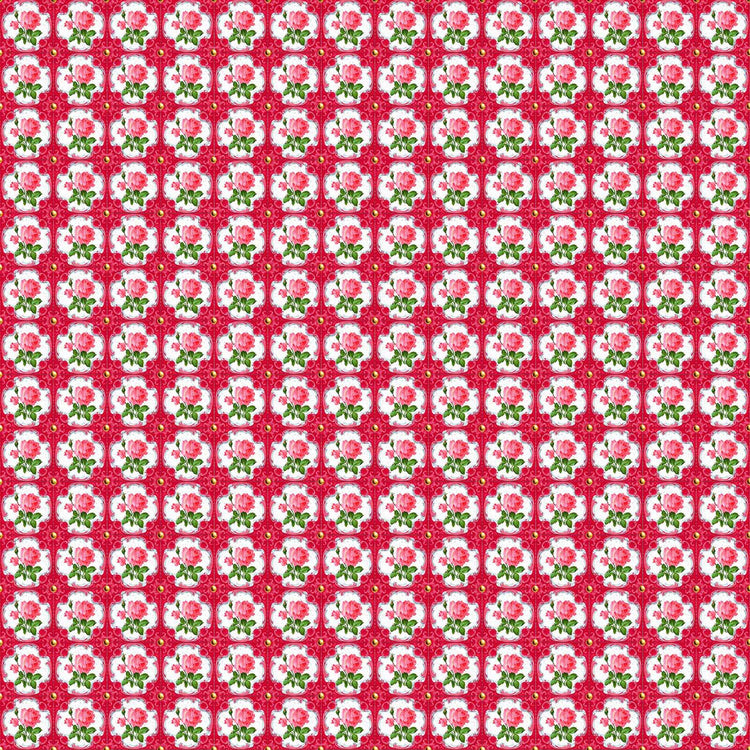 Vaessen creative • coco-ton katoen stof 45x50cm so cute roze bloemen motief
