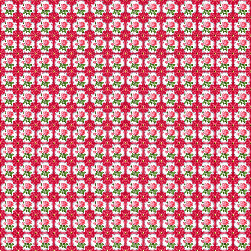 Vaessen creative • coco-ton katoen stof 45x50cm so cute roze bloemen motief