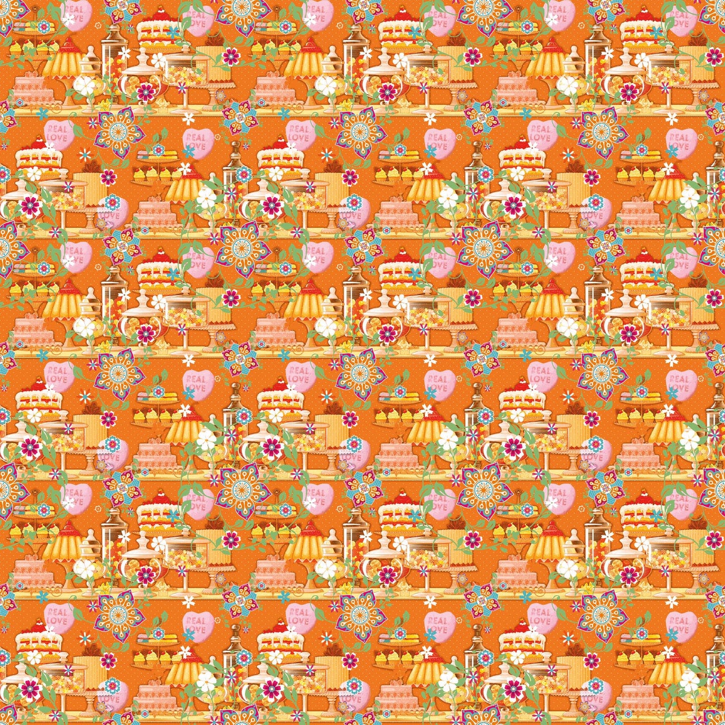 Vaessen creative • coco-ton katoen stof 45x50cm so cute oranje patisserie