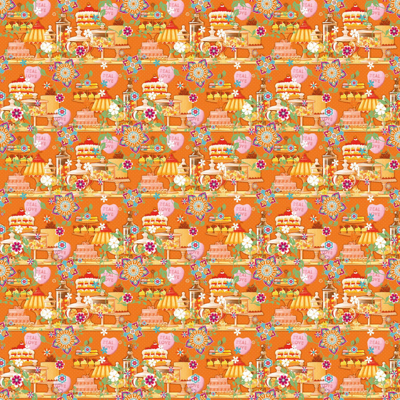 Vaessen creative • coco-ton katoen stof 45x50cm so cute oranje patisserie