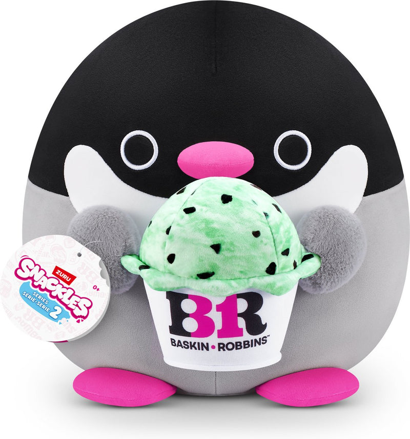 Snackles series 2 - pinguin penelope met basink-robbin - 20 cm van zuru