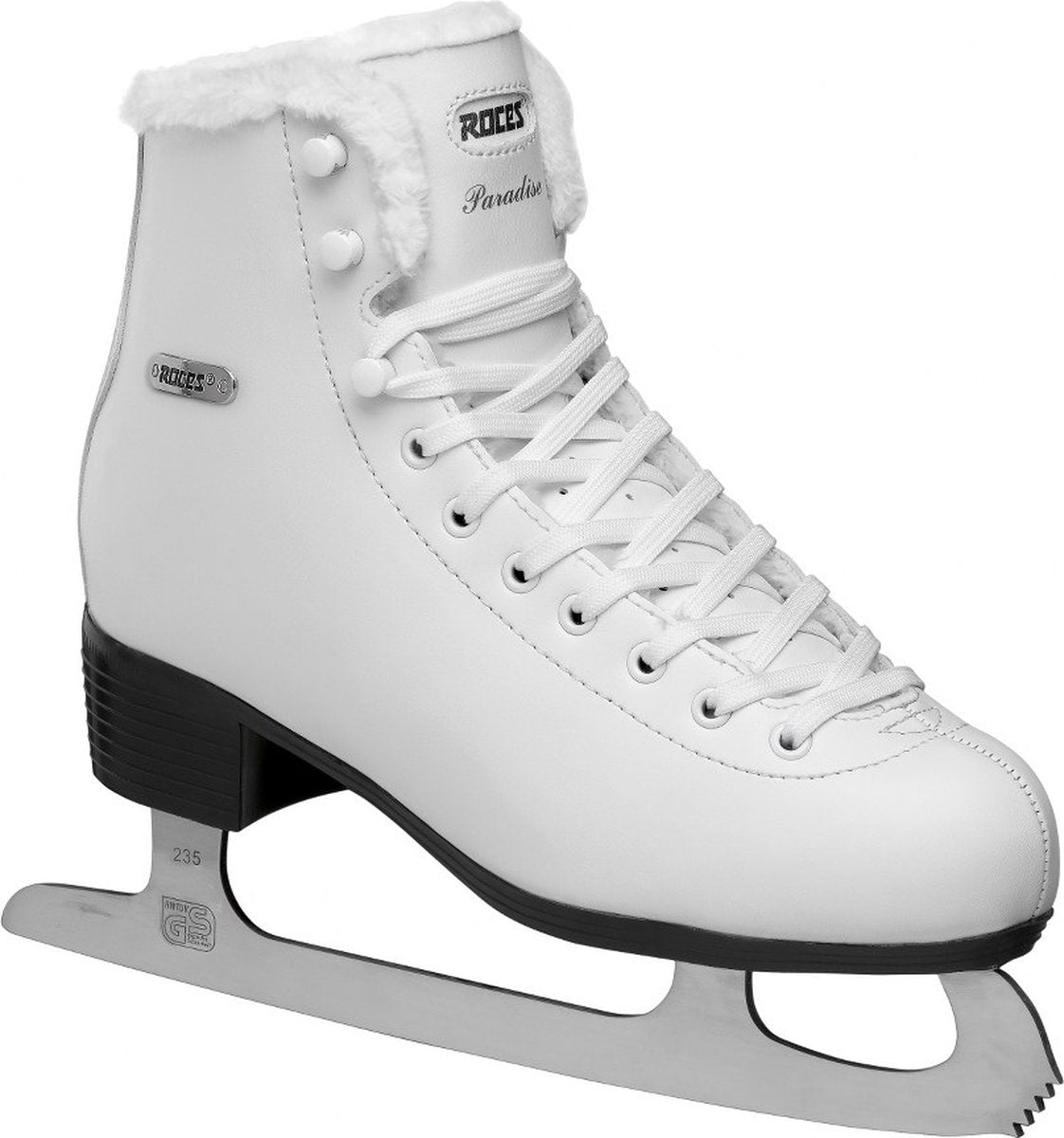 Roces – paradise eco fur – kunstschaatsen – schaatsen dames – wit – eco fur warmvoering klassieke stabiliteit – maat eu 41