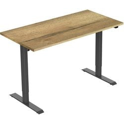 Euroseats bureau zwart, eiken b000bl120nat 80 x 750-1235 x 120 mm