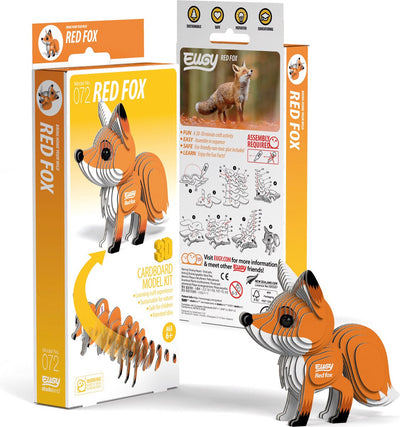 Eugy 3d puzzel - rode vos - bosdieren - duurzaam - verzamel ze allemaal - 6 jaar