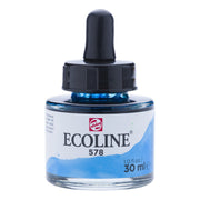 Ecoline • vloeibare waterverf fles 30ml hemelsblauw (cyaan) 578 - afbeelding 1