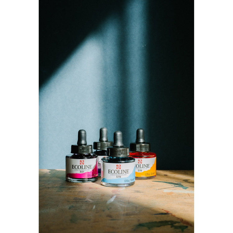 Ecoline • vloeibare waterverf fles 30ml hemelsblauw (cyaan) 578