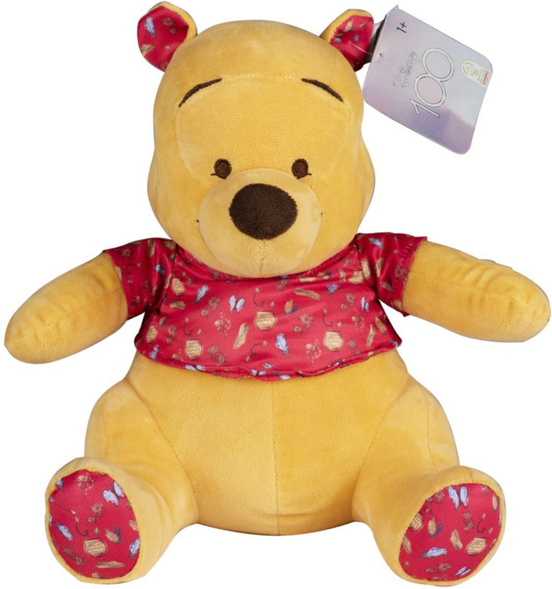 Disney pluche - met print - en geluid - winnie the pooh - knuffel