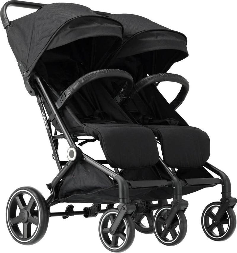 Deryan luxe xp twin buggy xl - dubbele buggy - duobuggy - compact lichtgewicht - zwart