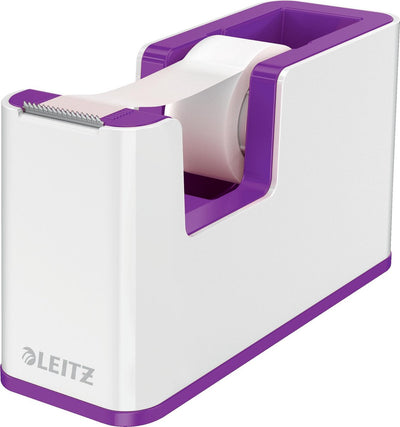 Leitz wow plakbandhouder - inclusief 1 rol plakband- paars wit
