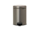 Brabantia pedaalemmer newicon 5l platinum met kunststof binnenemmmer