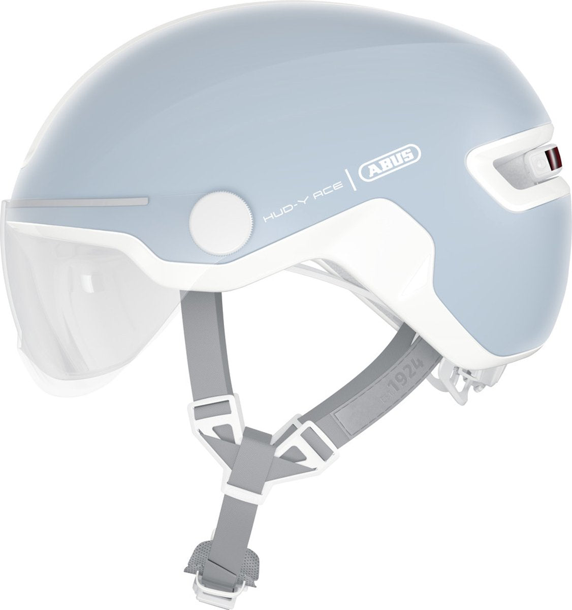 Abus fietshelm hud-y ace pure aqua l - 57-61 cm - blauw - geschikt voor gebruik op elektrische fietsen - stadsfietsen - 460 g