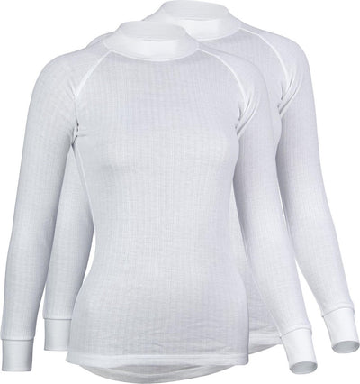 Avento thermoshirt lange mouw vrouwen - 2-pack - wit - maat 42