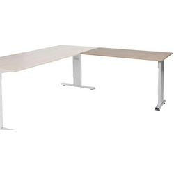 Aanbouwtafel schaffenbrg lin-pla126-hava-m25 120x60x65-85cm havana kers, zilver