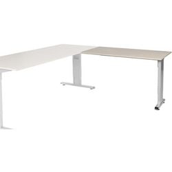 Aanbouwtafel schaffenbrg lin-pla126-lera-m25 120x60x65-85cm lindberg eik, zilver
