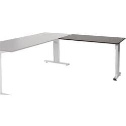 Aanbouwtafel schaffenburg lin-pla126-loga-m25 120x60x65-85cm logan eik, zilver