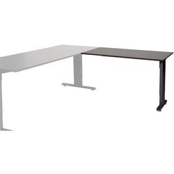 Aanbouwtafel schaffenburg lin-pla126-logz-m25 120x60x65-85cm logan eik, zwart