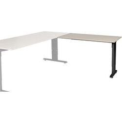Aanbouwtafel schaffenburg lin-pla126-robz-m25 120x60x65-85cm robson eik, zwart