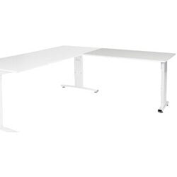 Aanbouwtafel schaffenburg lin-pla126-wirw-m25 120x60x65-85cm wit, wit