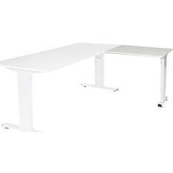 Aanbouwtafel schaffenburg lin-pla086-lrw-m25 80x60x65-85cm grijs, wit