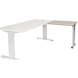 Aanbouwtafel schaffenburg lin-pla086-lera-m25 80x60x65-85cm lindberg eik, zilver