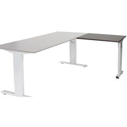 Aanbouwtafel schaffenburg lin-pla086-loga-m25 80x60x65-85cm logan eik, zilver