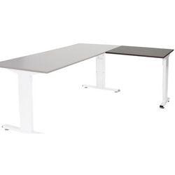 Aanbouwtafel schaffenburg lin-pla086-logw-m25 80x60x65-85cm logan eik, wit