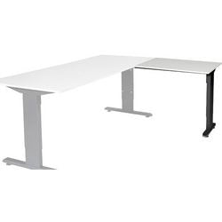 Aanbouwtafel schaffenburg lin-pla086-wirz-m25 80x60x65-85cm wit, zwart