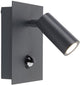 Trio tunga - wandlamp - antraciet - incl. 1x cob 4w - bewegingssensor - buitenverlichting - ip54