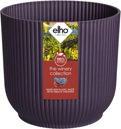 Elho the winery collection 22 - bloempot voor binnen - 100% gerecycled plastic - ø 22.0 x h 20.2 cm - donkerpaars