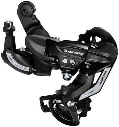 Shimano Tourney TZ500 6-speed achterderailleur. voor bevesting op derailleur pad,( hangverpakking)