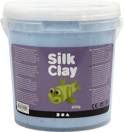 Silk clay , neon blauw, 650 gr