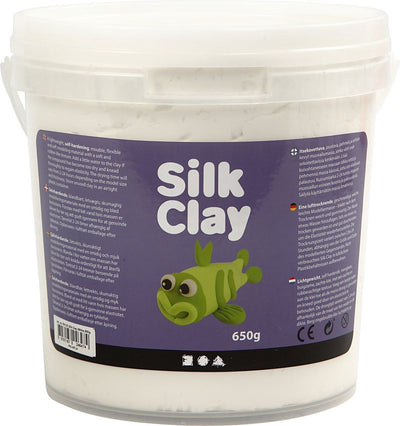 Silk clay wit – zelfhardende klei – zachte lichtgewicht boetseerklei – 650 gram