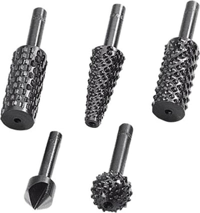 Wolfcraft - rasp set 5 stuks - verzinkboor - frezenset - houtfrees - 2540000