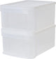 Iris stacking drawer - opberglade - 11 l - kunstof - wit transparant - set van 2
