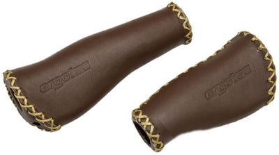 Ergotec Monaco set handvatten leder 135 92mm bruin