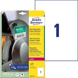 Ultrabestendige buiten etiketten avery wit 10 stuks
