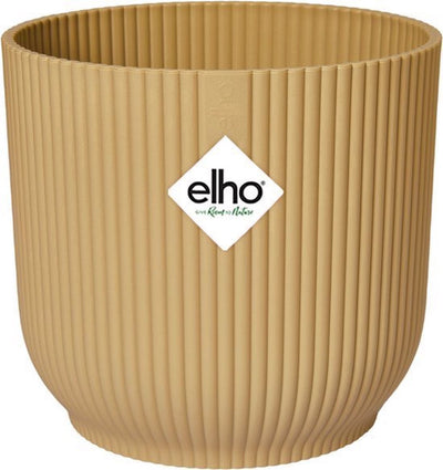 Elho vibes fold rond 16 - bloempot voor binnen - 100% gerecycled plastic - ø 16.1 x h 14.8 cm - botergeel