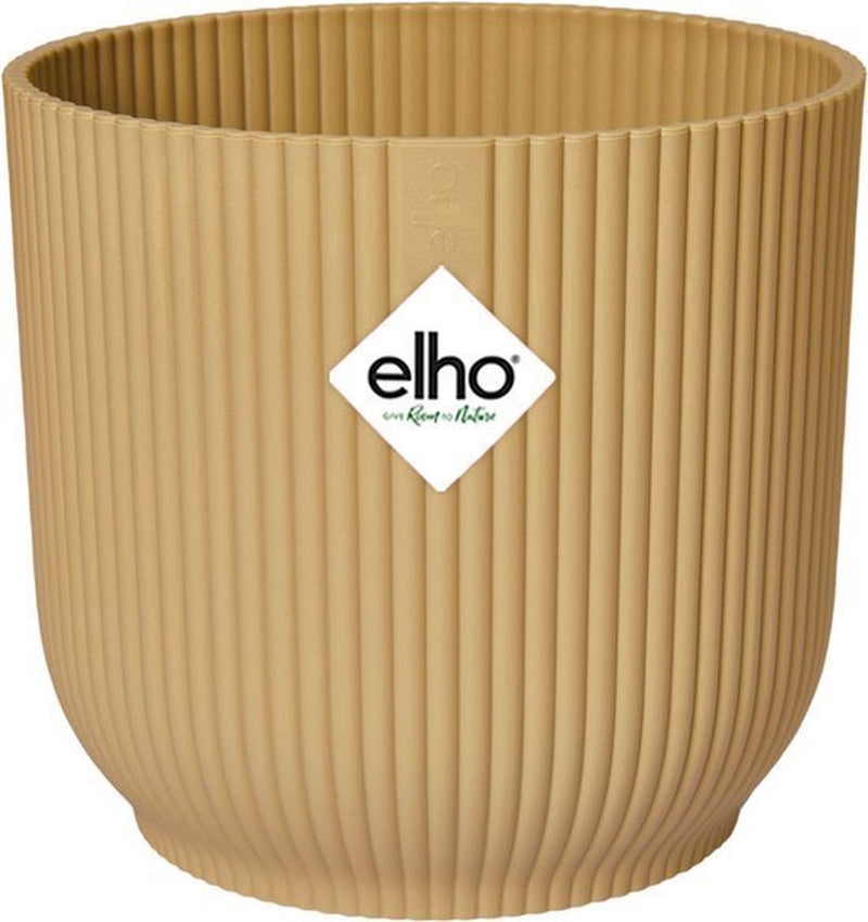 Elho vibes fold rond 14 - bloempot voor binnen - 100% gerecycled plastic - ø 14.1 x h 12.9 cm - botergeel
