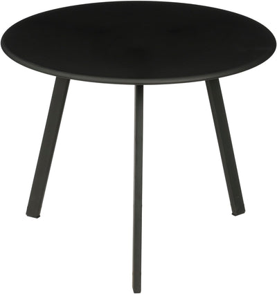Mica decorations seatle bijzettafel voor buiten - salontafel rond - plantentafel en koffietafel - h30 x ø38 cm - metaal - zwart