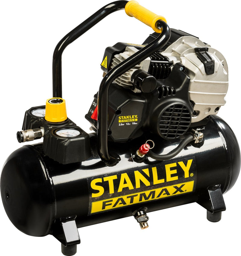 Stanley - professionele compressor - met smering - horizontaal - 12 l 2 pk 10 bar