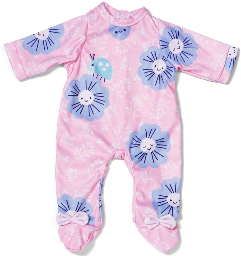 Baby born roze romper met bloemen (43 cm)