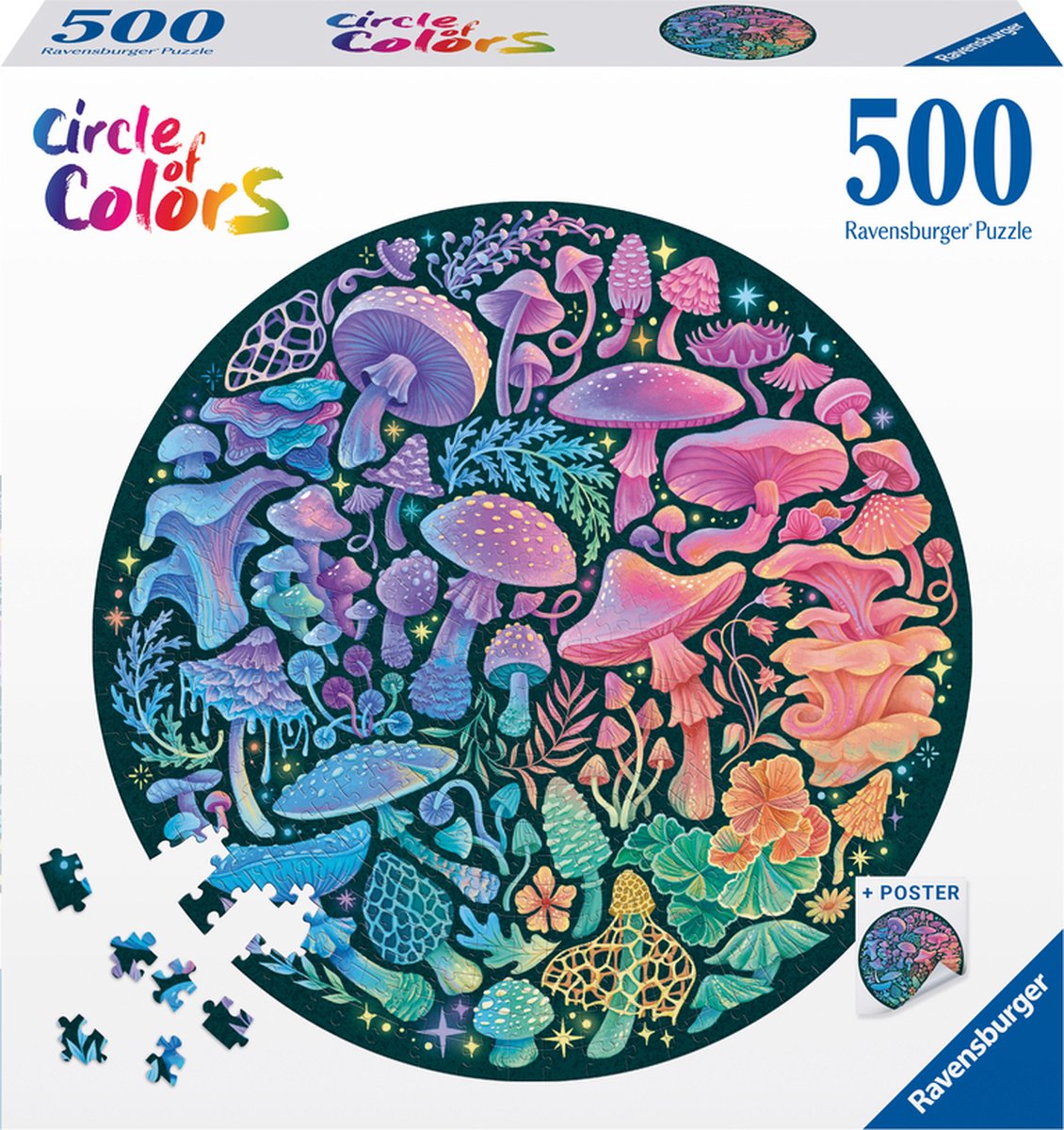 Ravensburger circle of colors champignons - legpuzzel - 500 stukjes