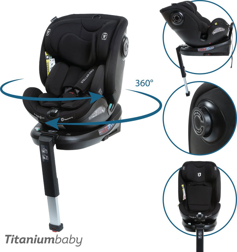 Titanium baby titaniumbaby stellar pro i-size 360 graden draaibaar zwart